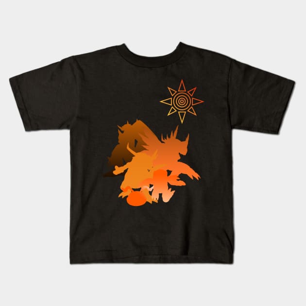 Digimon Crest of Courage Kids T-Shirt by joshgerald